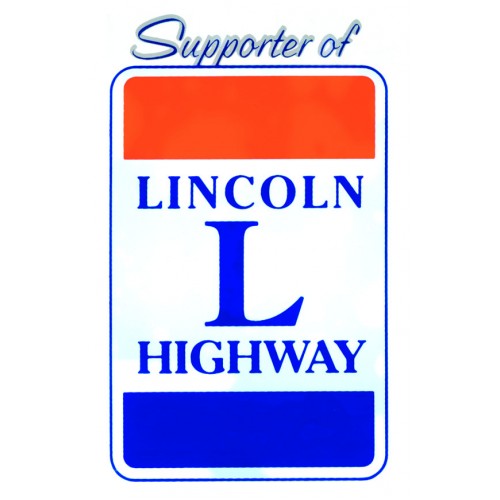 Static Window Sticker Supporter of Lincoln Highway